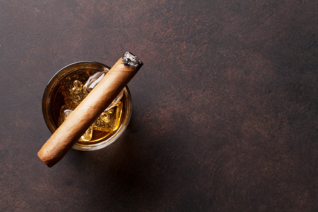 Cigars and whiskey at the Holy Smokes dinner